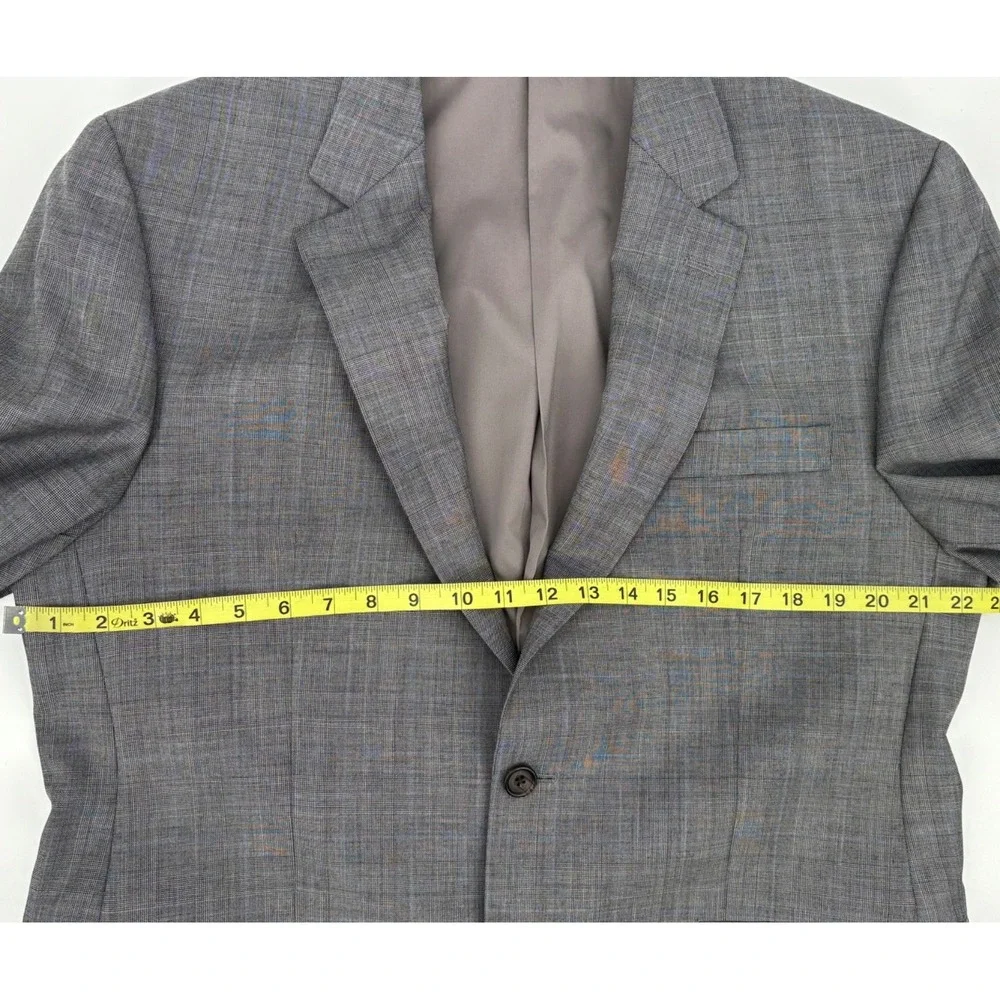 Lauren Ralph Lauren Wool Blazer‎ Sport Coat 42R Gray Plaid Classic Fit Jacket